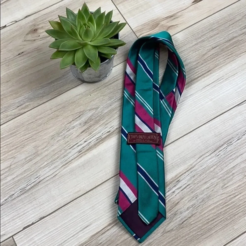 Champ Ralph Lauren Green Striped Tie
